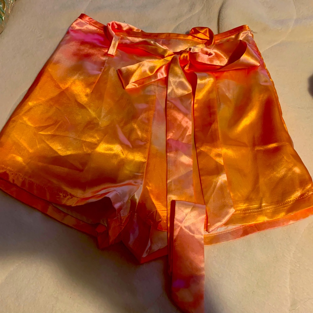 Shein Silk Shorts - Orange - XS